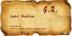 Gehl Rodion névjegykártya